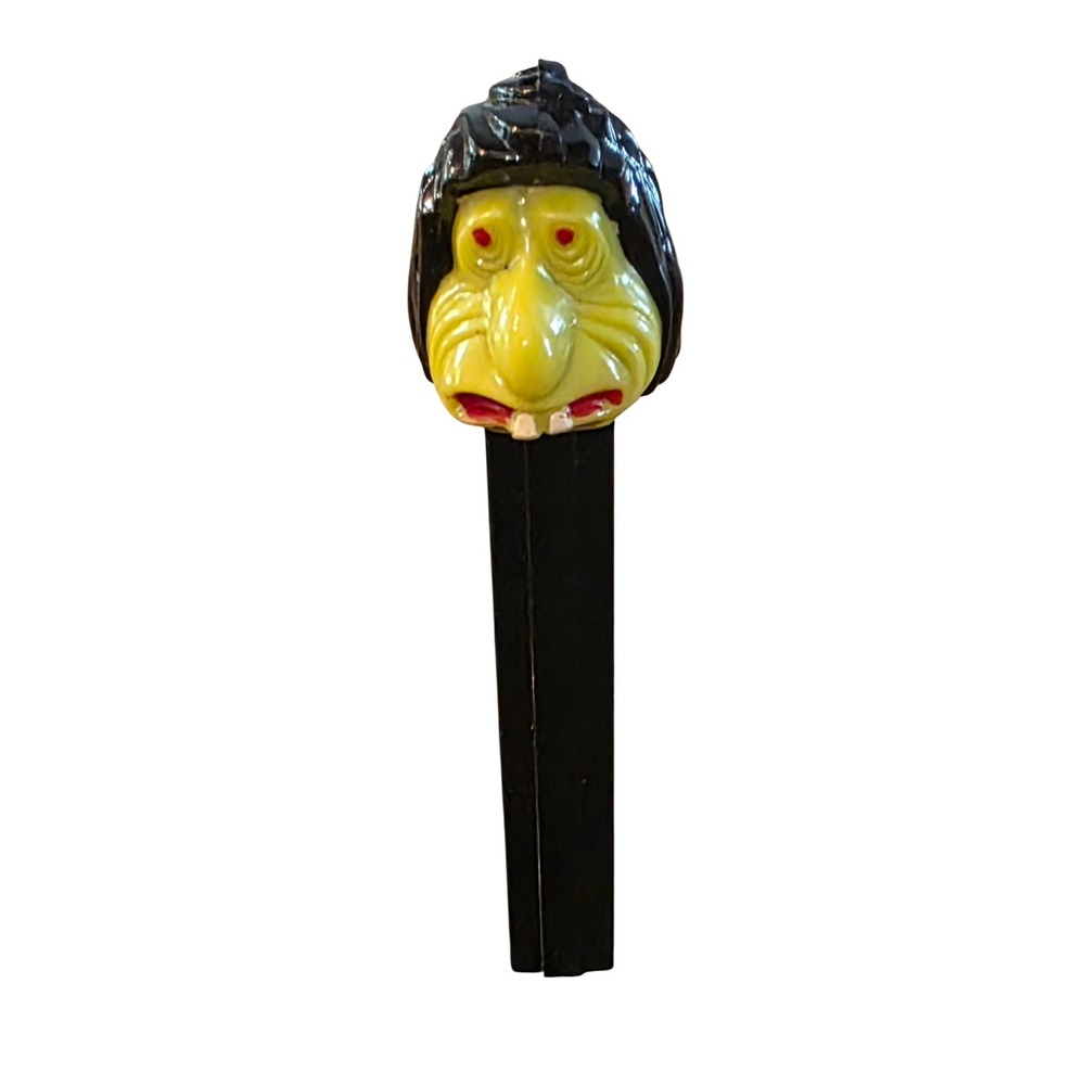 Vintage PEZ Mr Ugly Dispenser Black Stem No feet US Patent 3.845.882 Made in USA